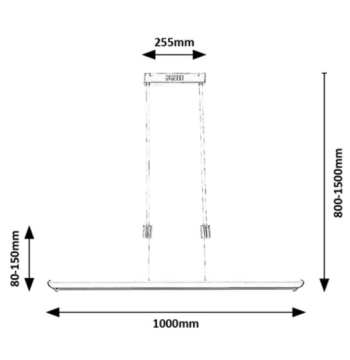 ჭაღი Rabalux Temperius 24W 3000K L1000 h1500 RGB satin თეთრი 72011