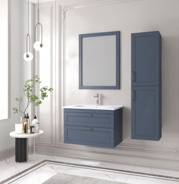 აბაზანის ტუმბო ხელსაბანით Denko Beyoglu Matt Navy Blue 75 სმ