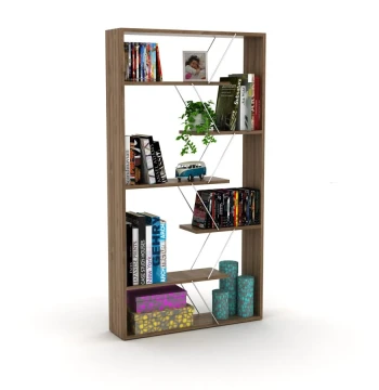 წიგნის თარო Tars Bookcase (Walnut-Chromium) (84*15*24) RF160302