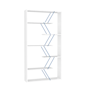 წიგნის თარო Tars Bookcase (White-Blue) (84*15*24) RF160305
