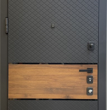 ლითონის კარი შიდა გაღებაDoors 818A ELITE 980x2200 მმ L ანტრაციტი