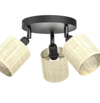 სპოტი Luminex Rattan 3 E14 Ø100 h100 შავი როტანგი 5297