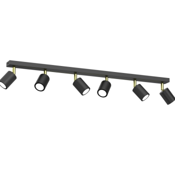 სპოტი Luminex Striper 6 GU10 ლითონი შავი ოქროსფერი 4517