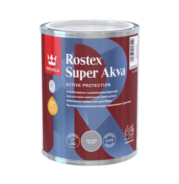 ლითონის პრაიმერი Tikkurila Rostex Super akva primer ღია ნაცრისფერი 1 ლ