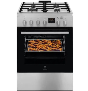 Gas Cooker/ Electrolux/ Electrolux LKK660220X / 4 Gas / Electric Oven / AirFry / PlusSteam / 58L / Aqua Clean / 85x60x60cm / Stainless Steel