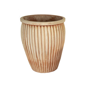 კერამიკული ქოთანი Mega Collections Whitewash Pot Vert. Rib D54H67