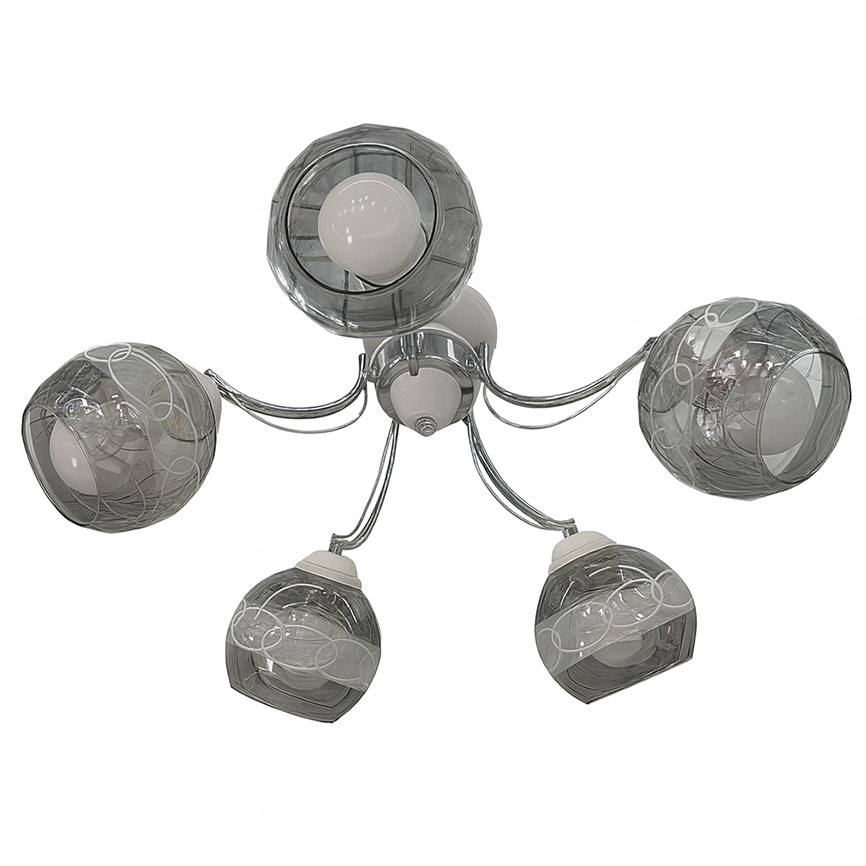 ჭაღი Bella Mita 5 E27 6192-5 WH+CR თეთრი ქრომი