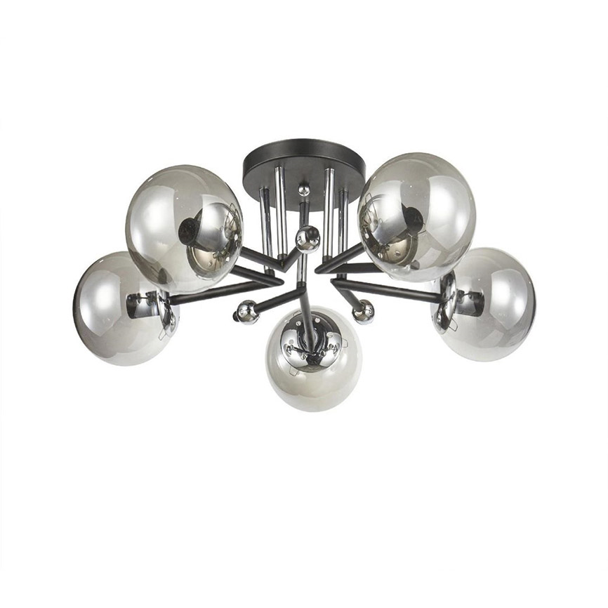 ჭაღი Bella Mita E27 5 6259-5 შავი ქრომი BK+CR