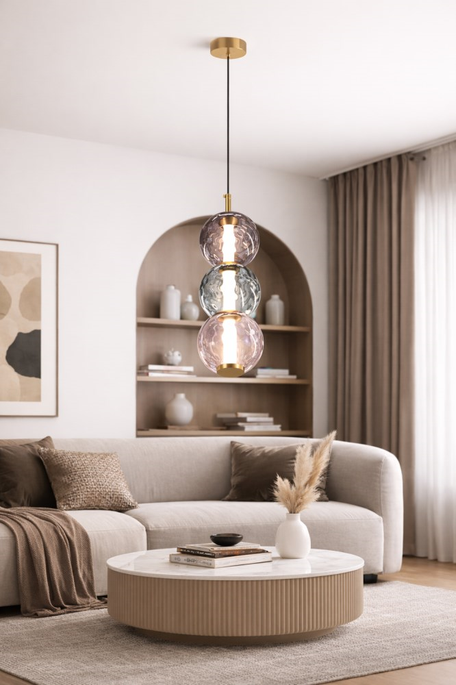 ჭაღი LED 3000K შუშა 12446