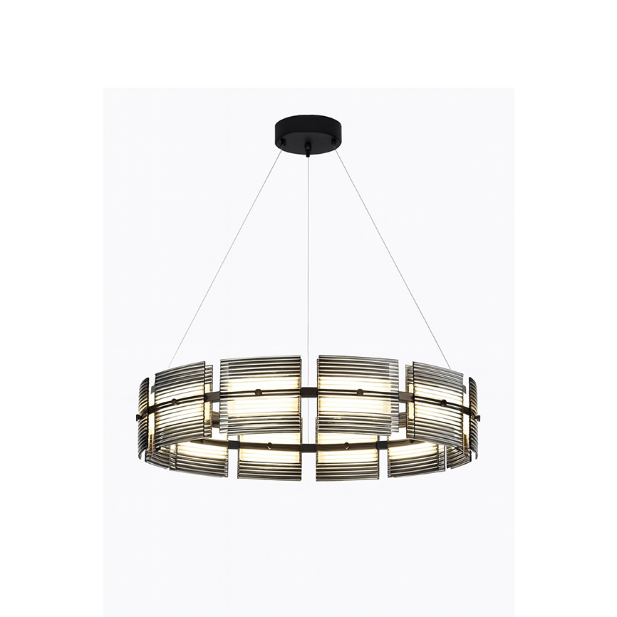 ჭაღი LED 64W 3000-6500k შავი ლითონი