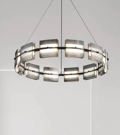 ჭაღი LED 64W 3000-6500k შავი ლითონი