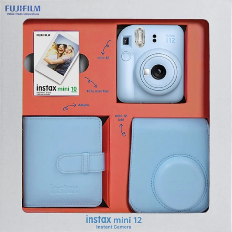 Fujifilm Instax Mini 12, ფოტოაპარატი და აქსესუარები, Bundle Box, Pastel Blue