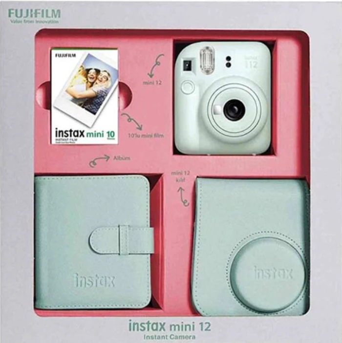 Fujifilm Instax Mini 12, ფოტოაპარატი და აქსესუარები, Bundle Box, Mint Green