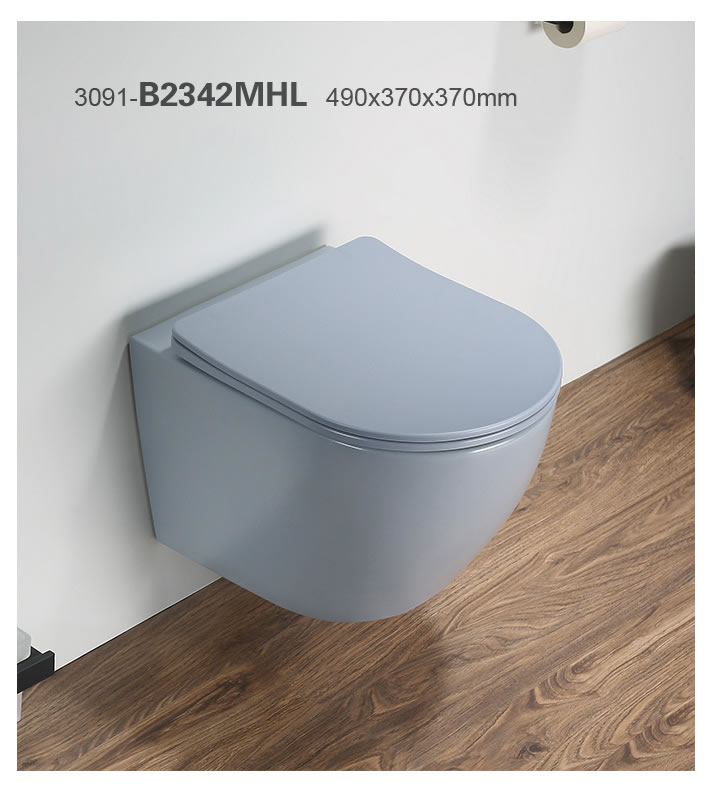დასაკიდი უნიტაზი Pate B2342MHL Rimless Matt Dusty ლურჯი