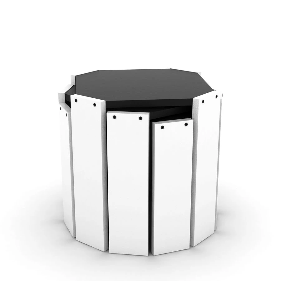 ყავის მაგიდის კომპლექტი Hansel Nesting Table (White-Black) (41*45*45) RF150113