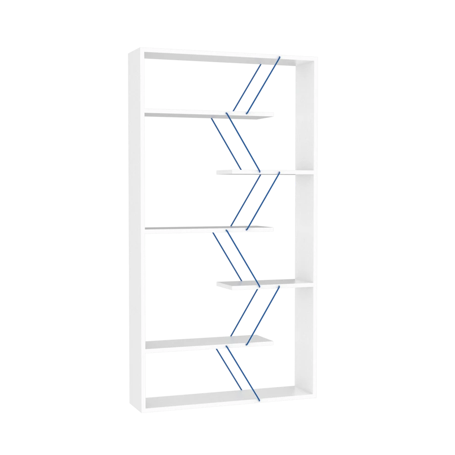 წიგნის თარო Tars Bookcase (White-Blue) (84*15*24) RF160305