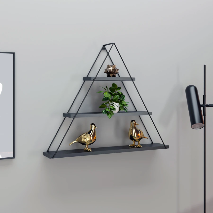 სამკუთხედი თარო მისაღების Moset Triangle Shelf (Black) (74*61*13) MT191005