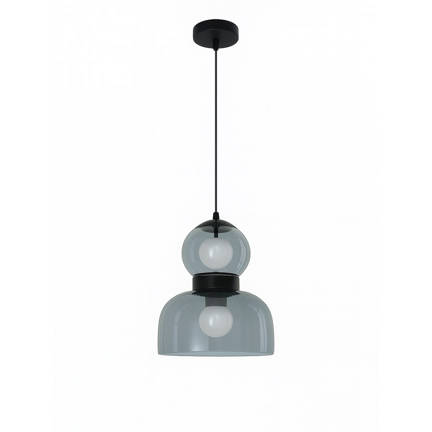 საკიდი LED 10W 3000K მინა 12221/1 შავი