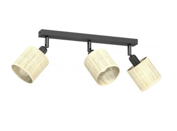 სპოტი Luminex Rattan 3 E14 L400 Ø100 h100 შავი როტანგი 5296