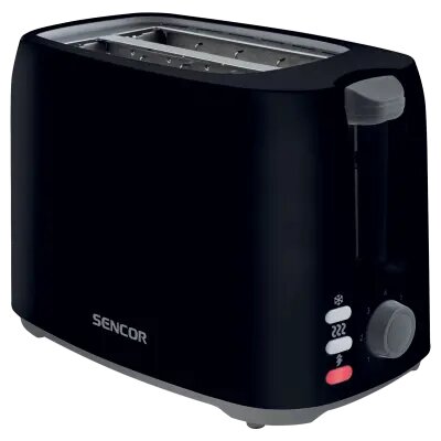 Toaster/ Sencor STS 2607BK Toaster, 2 slots for making two slices, Three functions in one, Electronic timer, 7 toasting intensity levels, Power input: 750 W, 2
