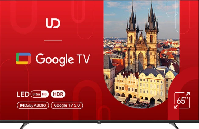 TV/ LED/ UDTV/ TV 65"(165cm)/ UD 65GUC5210  Google TV 16:9 3840x2160  178*/178* 300cd/m2  BT5.1 WiFi RJ45 Cl+ HDMIx2 USB2.0 DVB-T/T2/C/S2