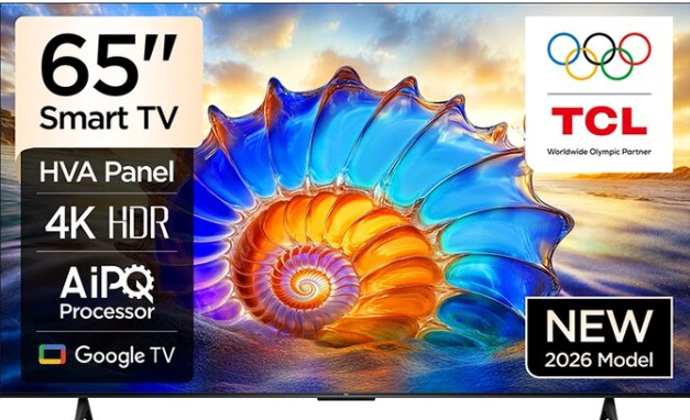 TV/ LED/ TCL/ TV 65"(165cm)/ TCL 65V6D Google TV  4K  HDR10 WiFi5 BT5.2 Dolby Audio 10W 200X200