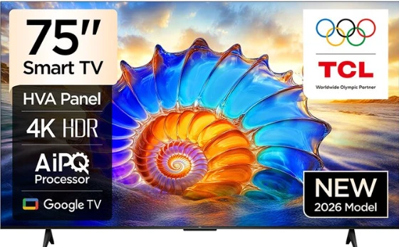 TV/ LED/ TCL/ TV 75"(190cm)/ TCL 75V6D Google TV  4K  HDR10 WiFi5 BT5.2 Dolby Audio 15W 300X300