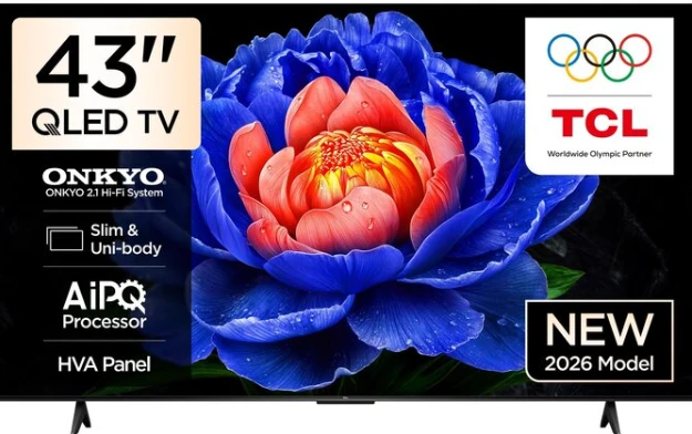 TV/ QLED/ TCL/ QLED TV 43"(109cm)/ 43P7L  4K Google TV HDR10+  Dolby Atmos BT5.4 Wi-Fi 2.4+5GHz DVB-T/T2/C/S/S2 2x15W HDMI1.4/HDMI2.0&HDMI2.1,HDCP1.4 200x100